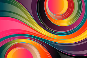 Vibrant Abstract Swirls with Glossy Multicolor Curves and Dynamic Flowing Lines HD wallpaper