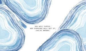 Pastel Blue Watercolor Abstract Shapes With Motivational Quote On White Background HD wallpaper