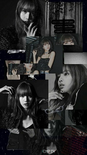 Lisa BLACKPINK LALISA Black and White Collage Wallpaper HD phone wallpaper
