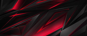 Dark Geometric Abstract Background with Glowing Red Angular Lines HD wallpaper