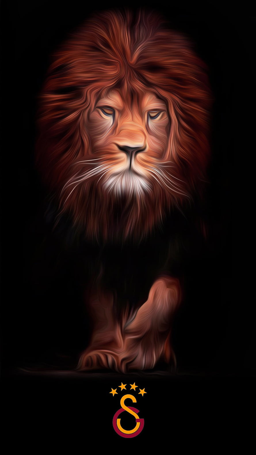 Galatasaray Lion Mascot Digital Art Wallpaper HD phone wallpaper