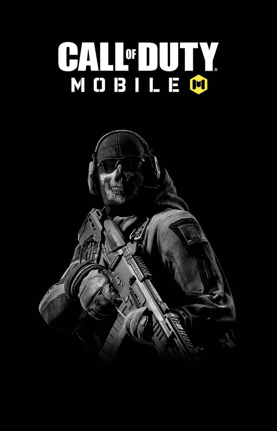 Call of Duty Mobile Ghost Character Black and White Tactical Soldier Wallpaper HD phone wallpaper