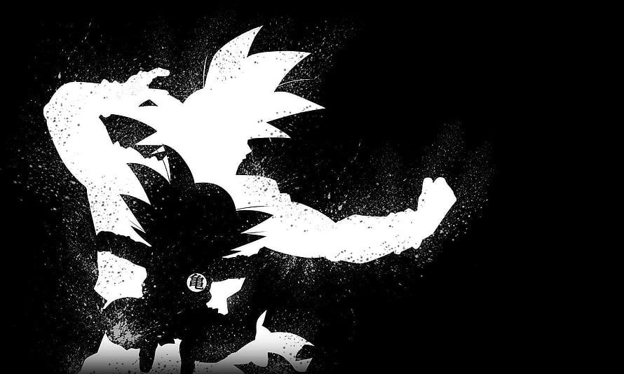 Goku Black and White Silhouette Anime Wallpaper HD wallpaper
