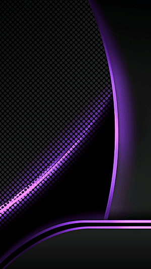 Abstract Purple Neon Lines and Halftone Dots on Black Background HD phone wallpaper