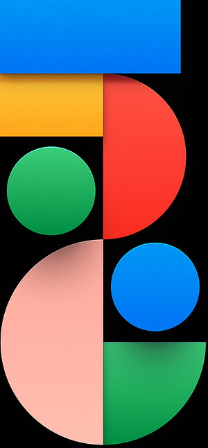Abstract Geometric Shapes in Vibrant Colors on Black Background HD phone wallpaper