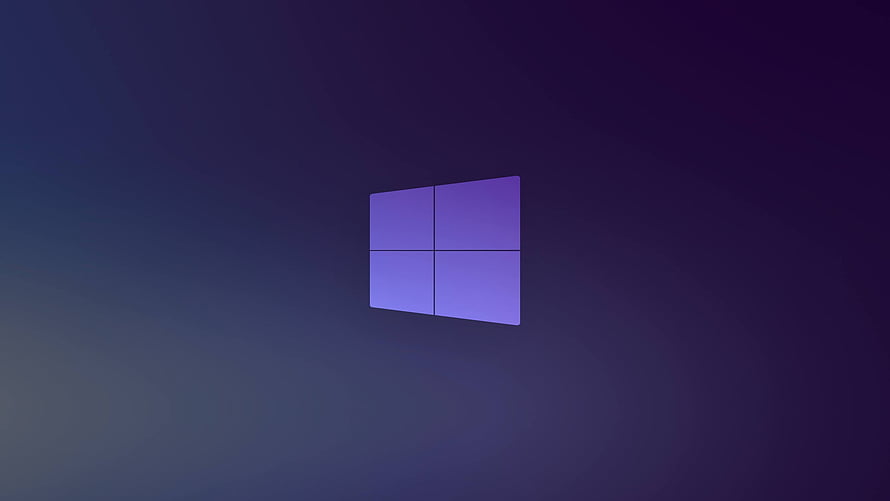 Windows 10X Purple Logo on Dark Gradient Background HD wallpaper