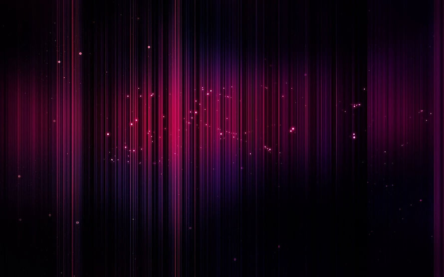 Abstract Dark Background with Vertical Neon Pink and Purple Light Streaks and Glowing Particles HD wallpaper
