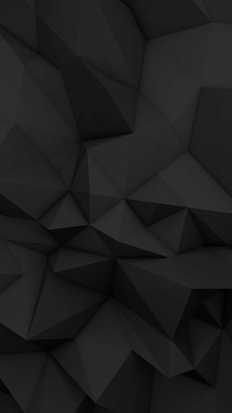 Dark Matte Black Geometric Faceted Low Poly Abstract Background HD phone wallpaper