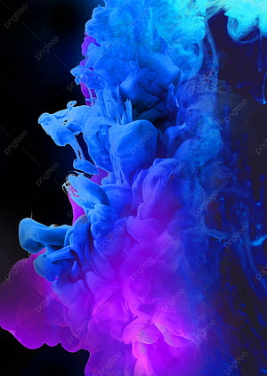 Vibrant Blue and Purple Ink Clouds Diffusing in Water Against a Dark Background HD phone wallpaper