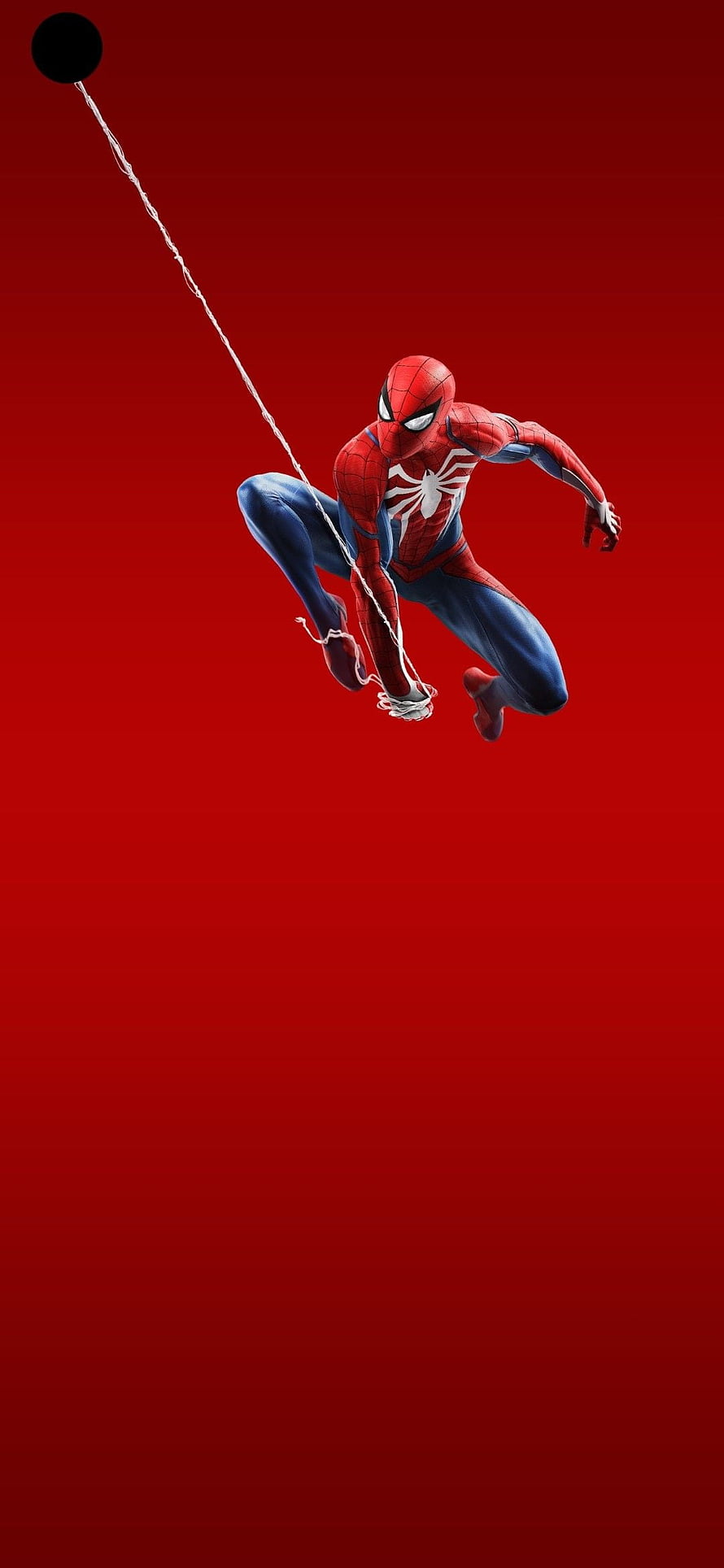 Spider-Man Swinging on Web Against Solid Red Background, POCO X2 ideas in 2020. samsung galaxy , samsung , galaxy, Spiderman Punch Hole HD phone wallpaper