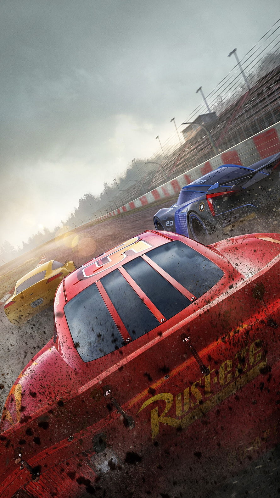 Rustler Racing Game Action Scene with Red and Blue Cars on Dirt Track HD phone wallpaper