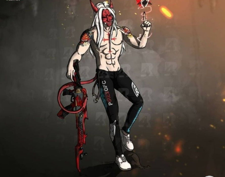 Demon Masked Warrior With Red Katana And Electric Sparks In Dark Fantasy Style HD wallpaper