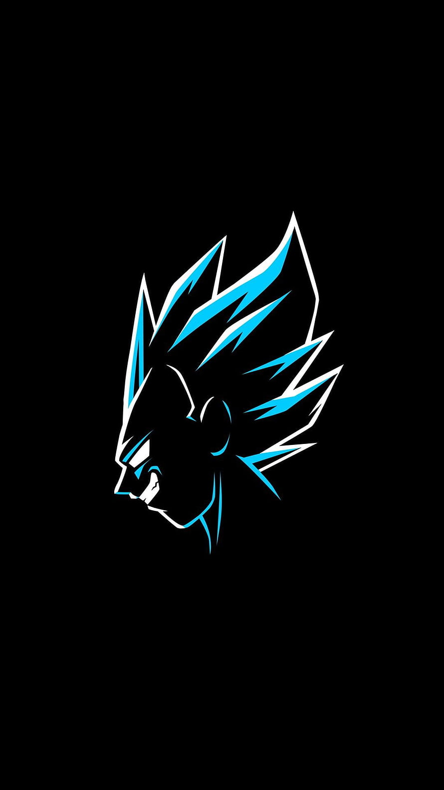 Goku Ultra Instinct Blue Minimalist Silhouette Wallpaper HD phone wallpaper