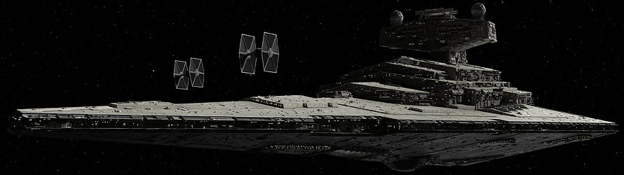 Star Wars Imperial Star Destroyer and TIE Fighters in Deep Space HD wallpaper