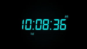 Glowing Cyan Digital Clock Display on Black Background HD wallpaper