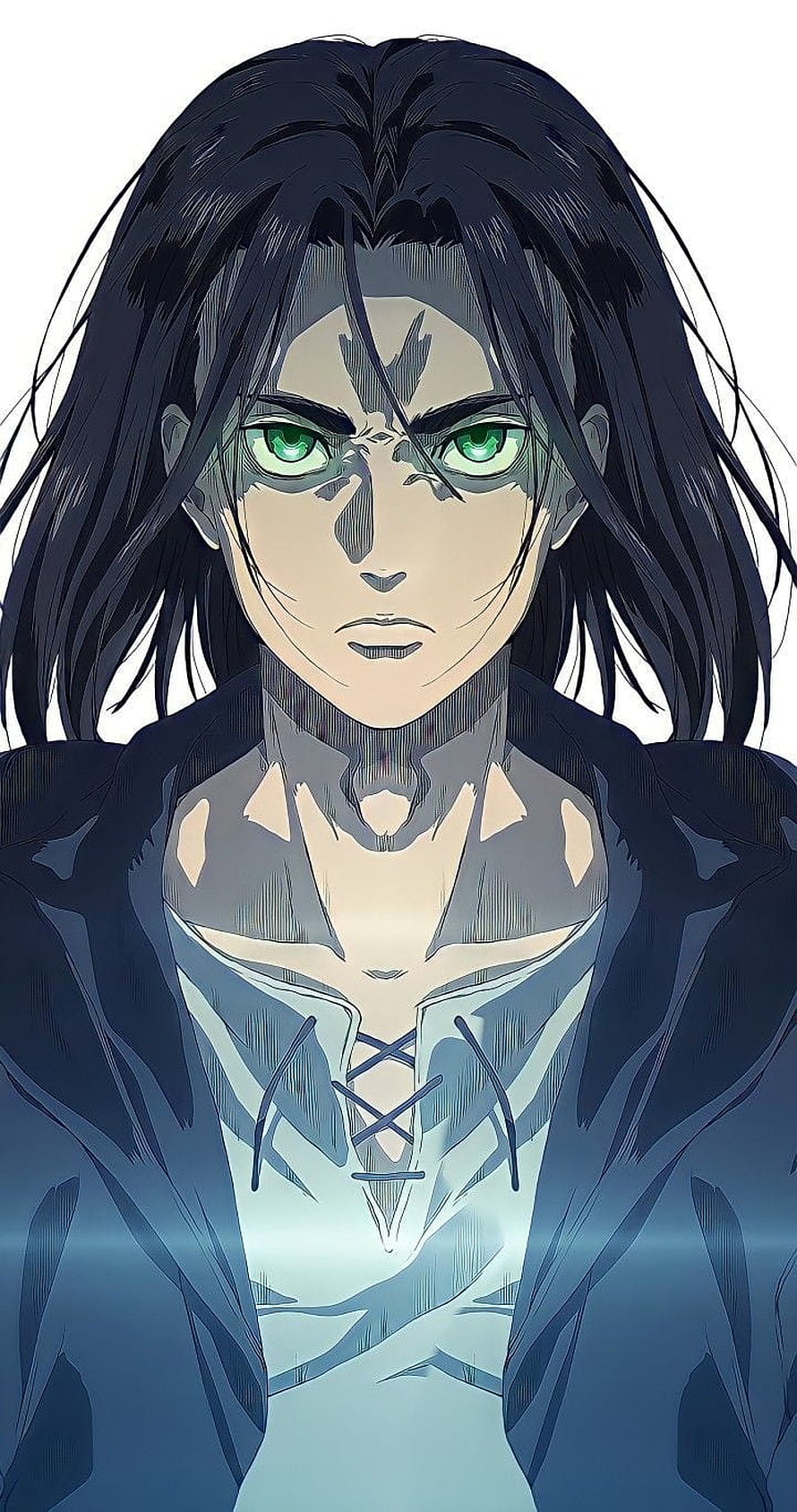 Mikasa Ackerman from Attack on Titan anime character portrait with green eyes and dark hair, Eren Yeager ideas in 2022. eren jaeger, attack on titan, titans, Adult Eren HD phone wallpaper