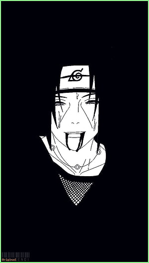 Itachi Uchiha Minimalist Line Art Portrait from Naruto Shippuden HD phone wallpaper