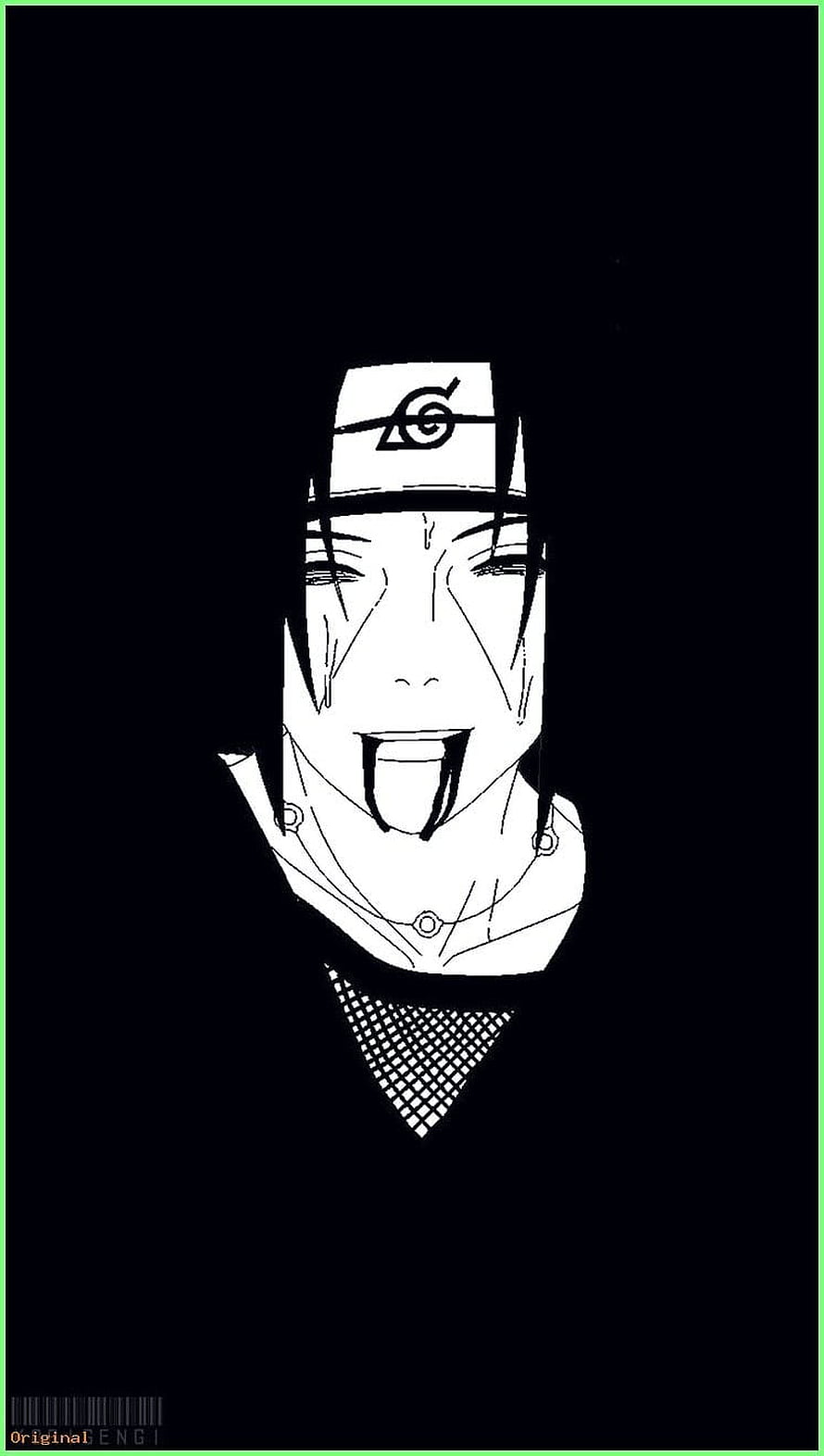 Itachi Uchiha Minimalist Line Art Portrait from Naruto Shippuden HD phone wallpaper