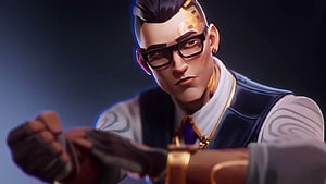 Chamber Valorant Agent Portrait With Glasses And Gold Accessories HD wallpaper