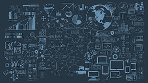 Digital Technology and Big Data Concept Illustration with Cloud Computing and Internet of Things HD wallpaper