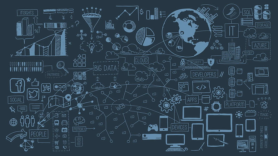 Digital Technology and Big Data Concept Illustration with Cloud Computing and Internet of Things HD wallpaper