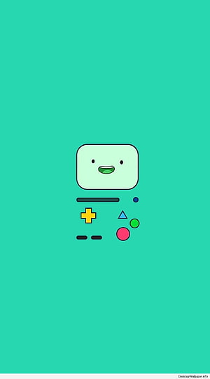 Gunter from Adventure Time Minimalist Cartoon Character on Mint Background HD phone wallpaper