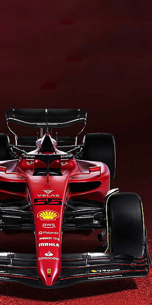 Scuderia Ferrari F1 Race Car Front View with Sponsor Logos and Number 55 HD phone wallpaper