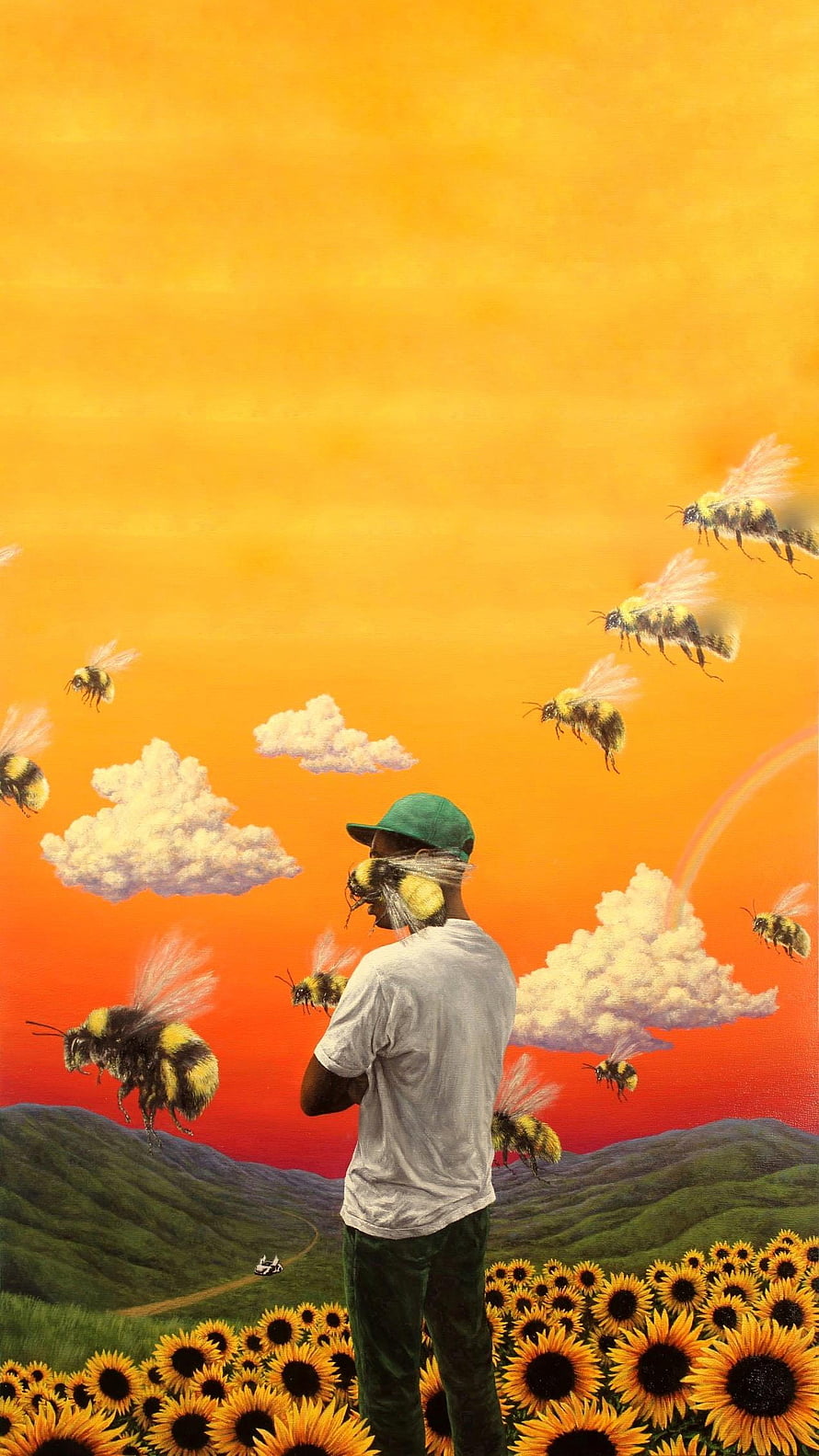 Tyler, the Creator Flower Boy Album Art with Bees and Sunflowers HD phone wallpaper