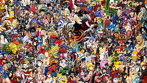Ultimate Anime and Video Game Character Mashup Wallpaper HD wallpaper