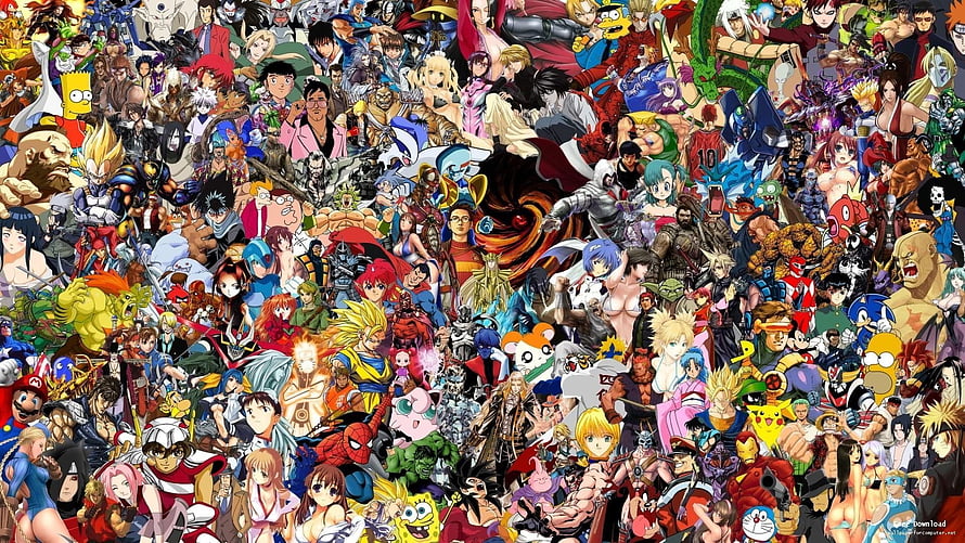 Ultimate Anime and Video Game Character Mashup Wallpaper HD wallpaper