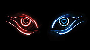Gigabyte Aorus Dual Neon Eyes Logo on Black Background HD wallpaper