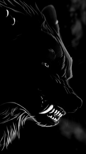 Dark Aggressive Wolf Head Digital Art Wallpaper HD phone wallpaper