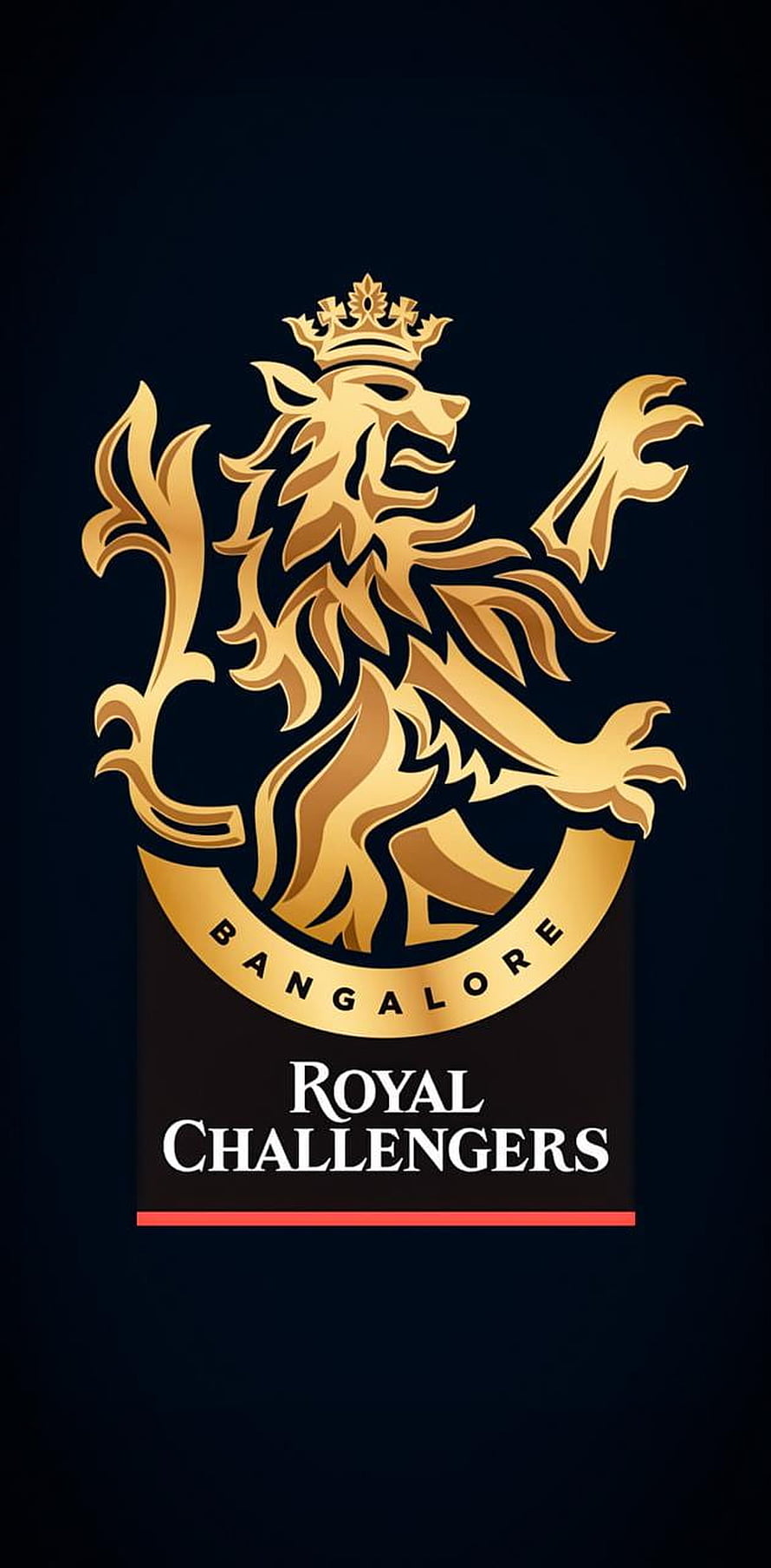 Royal Challengers Bangalore Official Logo Wallpaper - Golden Lion Crest on Dark Blue Background HD phone wallpaper