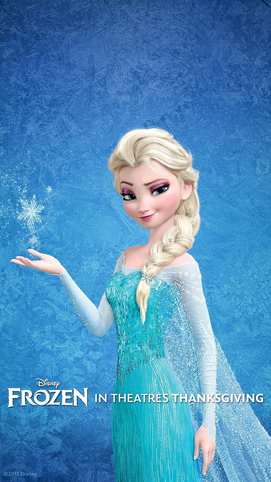 Elsa from Disney Frozen in Ice Queen Gown with Snowflake Magic HD phone wallpaper