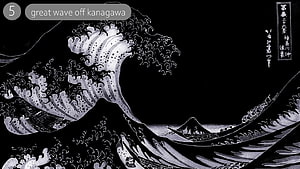 Great Wave Off Kanagawa in High Contrast Black and White Japanese Woodblock Print HD wallpaper