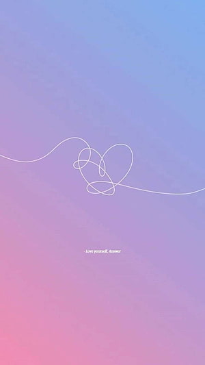 Jungkook BTS Minimalist Line Art Heart on Soft Pastel Gradient HD phone wallpaper