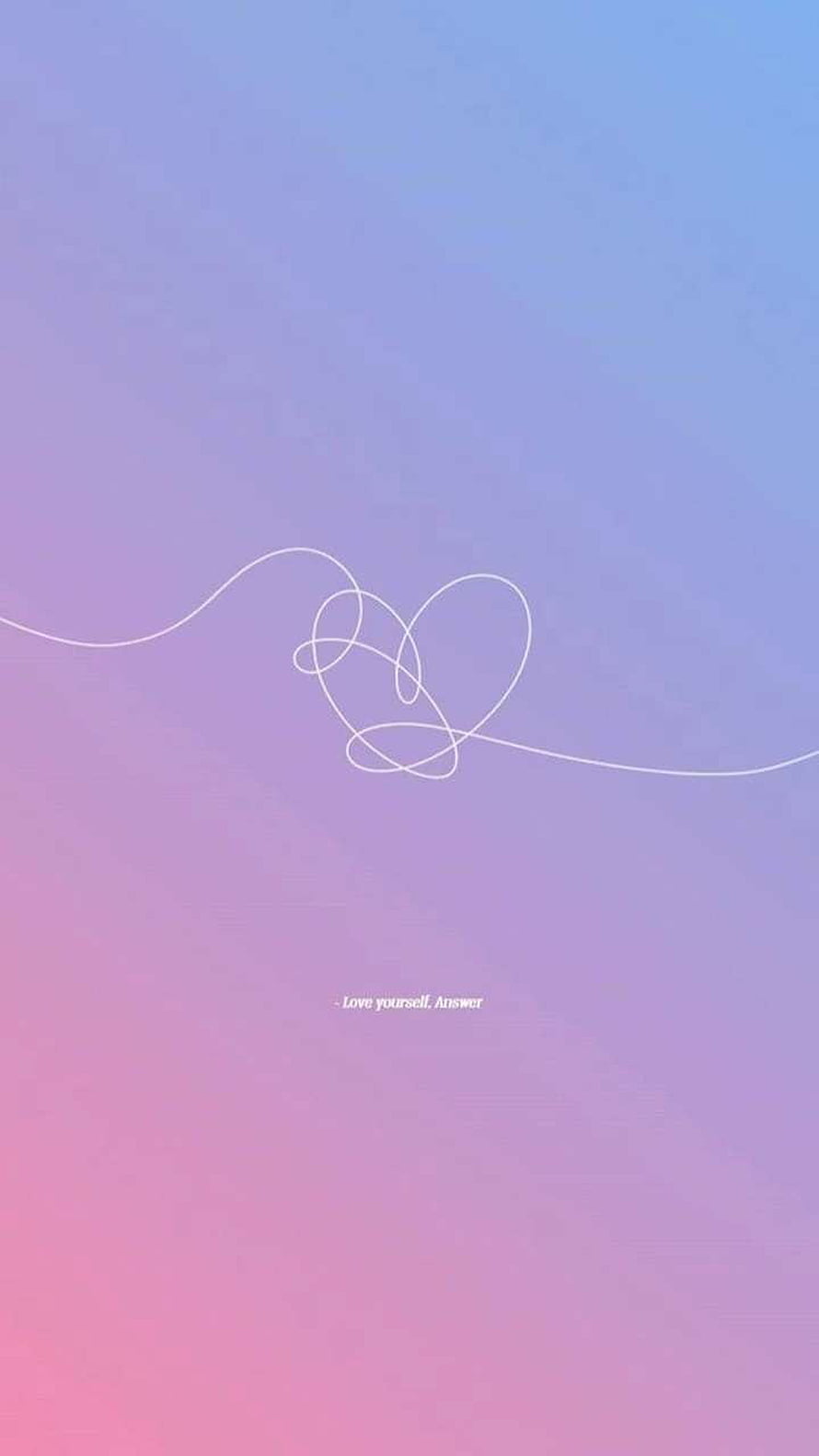 Jungkook BTS Minimalist Line Art Heart on Soft Pastel Gradient HD phone wallpaper