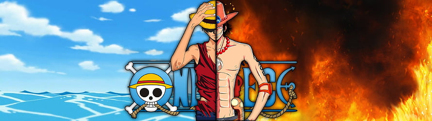 One Piece Luffy and Ace Split Screen Anime Wallpaper HD wallpaper