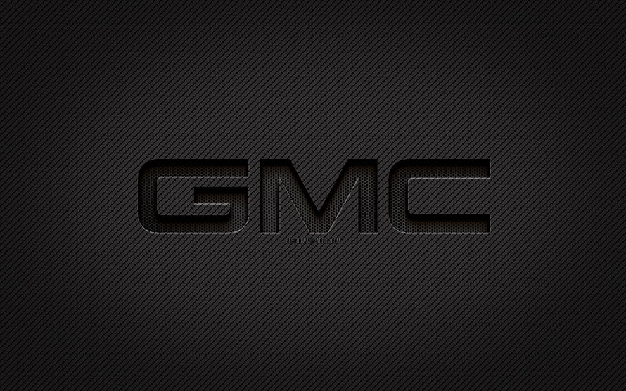 GMC Carbon Fiber Logo on Dark Textured Background HD wallpaper