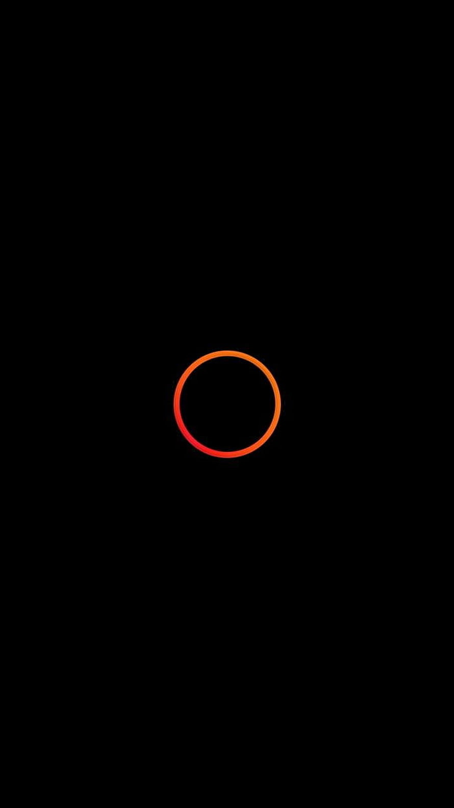 Minimalist Orange Ring on Black Background for Phone and Watch HD phone wallpaper