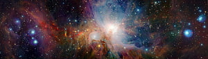 Vibrant Deep Space Nebula with Bright Star Clusters and Cosmic Dust HD wallpaper
