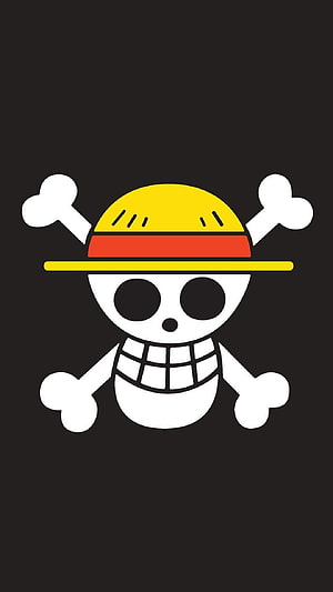 Straw Hat Pirates Jolly Roger Logo Minimalist Vector Art HD phone wallpaper