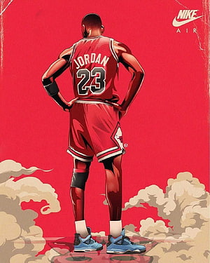 Michael Jordan Chicago Bulls Jersey 23 Nike Air Retro Illustration HD phone wallpaper
