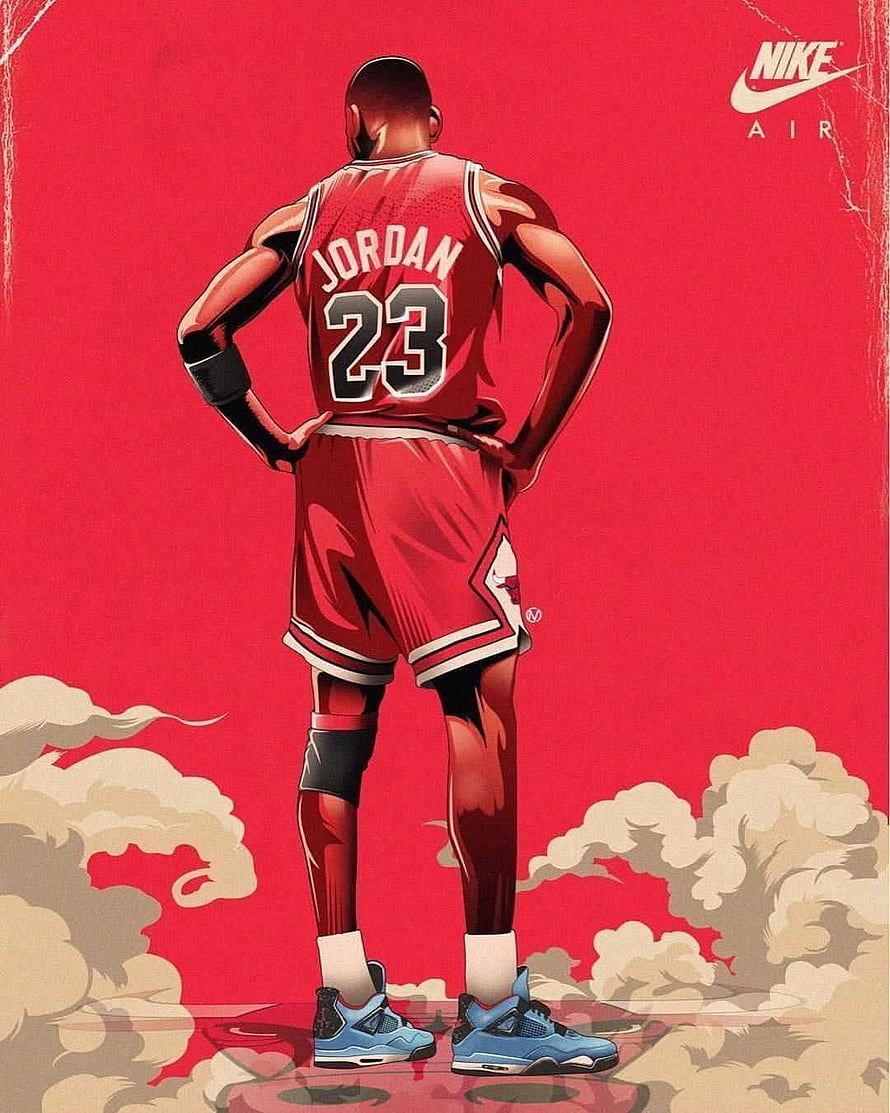 Michael Jordan Chicago Bulls Jersey 23 Nike Air Retro Illustration HD phone wallpaper