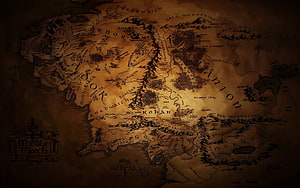 The Lord of the Rings Middle Earth Fantasy Map with Detailed Regions and Handwritten Labels HD wallpaper