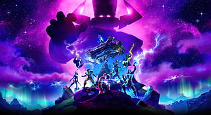 Fortnite Nexus War Key Art Featuring Heroes and the Nexus King HD wallpaper