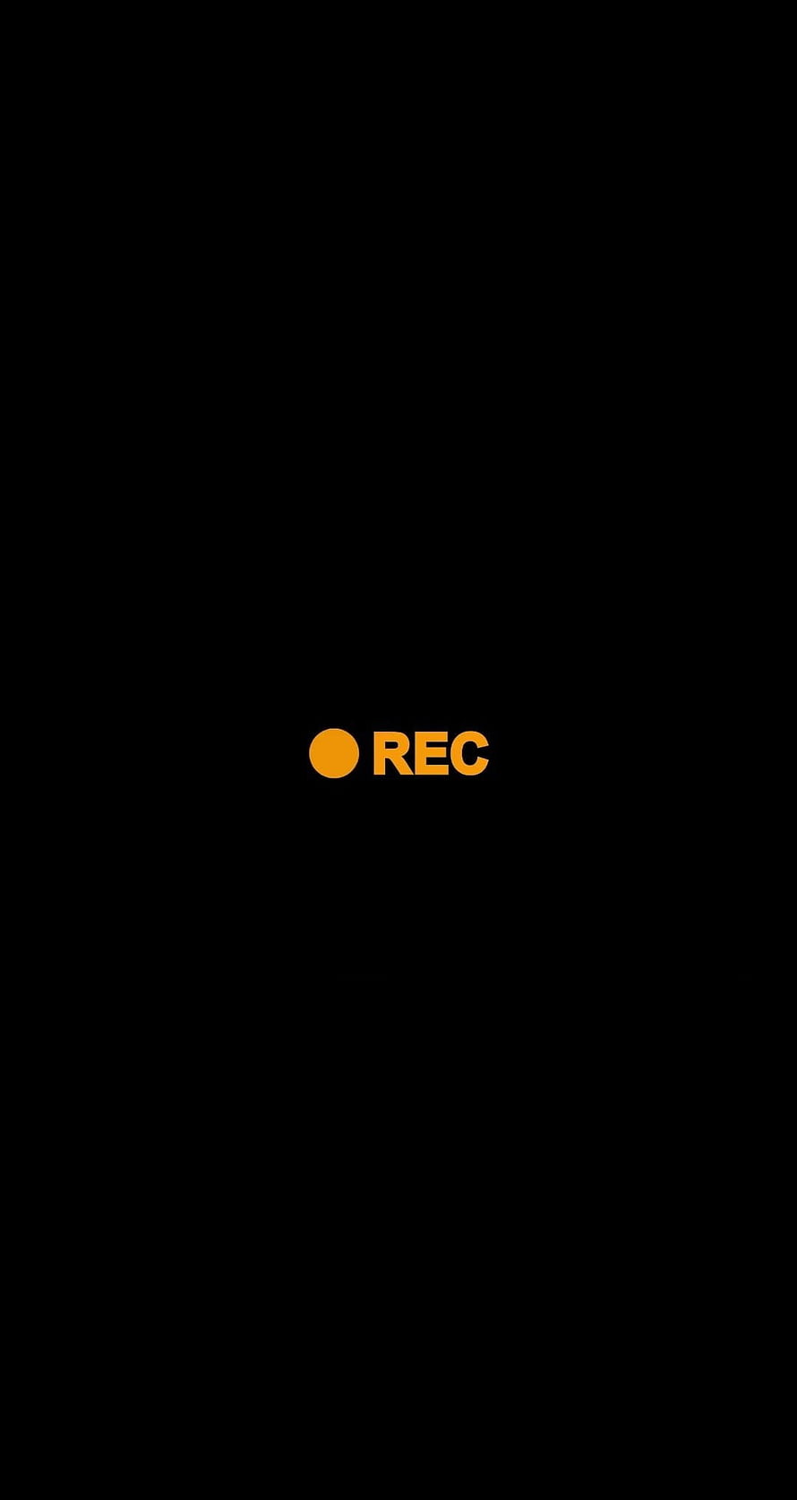 Minimalist Orange REC Recording Icon On Black Background HD phone wallpaper