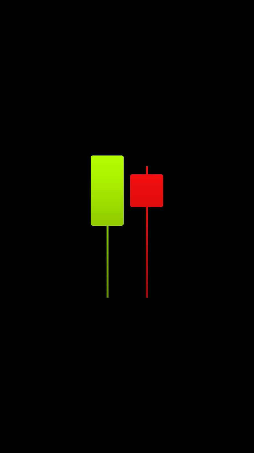 Minimalist Green and Red Candlestick Chart on Black Background HD phone wallpaper