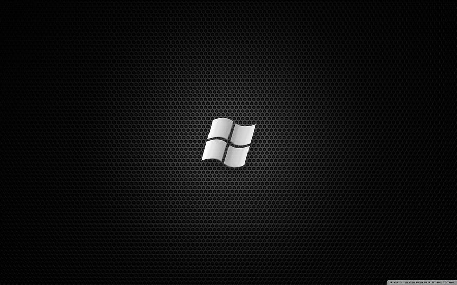 Windows 7 Logo on Dark Hexagonal Mesh Background HD wallpaper