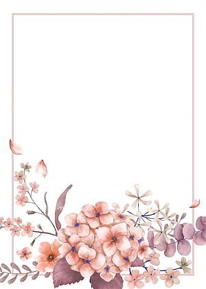 Delicate Watercolor Floral Corner Frame with Soft Pink Blooms and Botanical Accents HD phone wallpaper